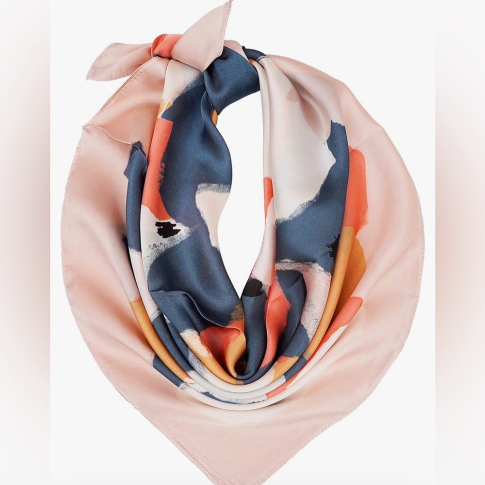 Silk Like Scarf Square Satin Hair Scarf Fashion Neck Scarf NWOT